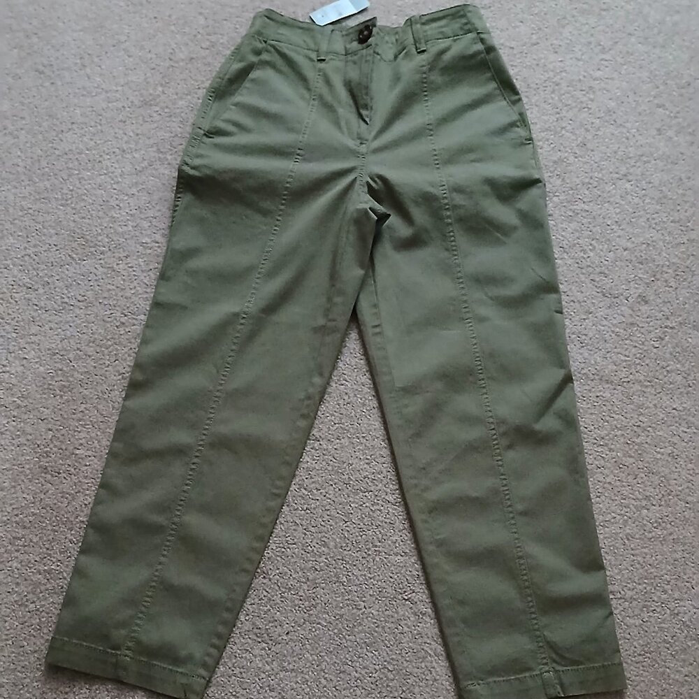 Petite Olive Green Khaki Pants